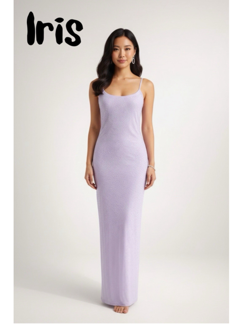Iris‎ Purple Sparkly Sequined Formal Low Back Evening Prom Dress Large